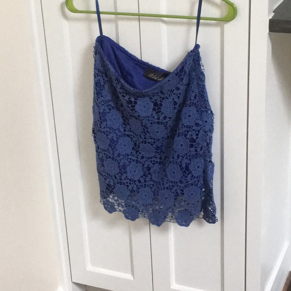 Blue flower lace skirt